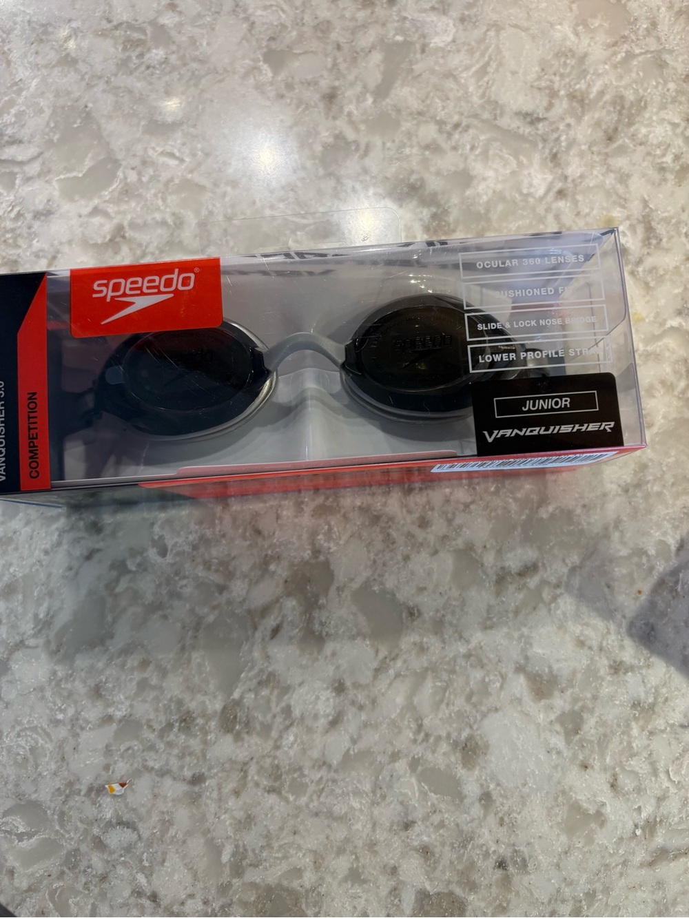 New Speedo Junior Vanquisher Swim Goggles - Black